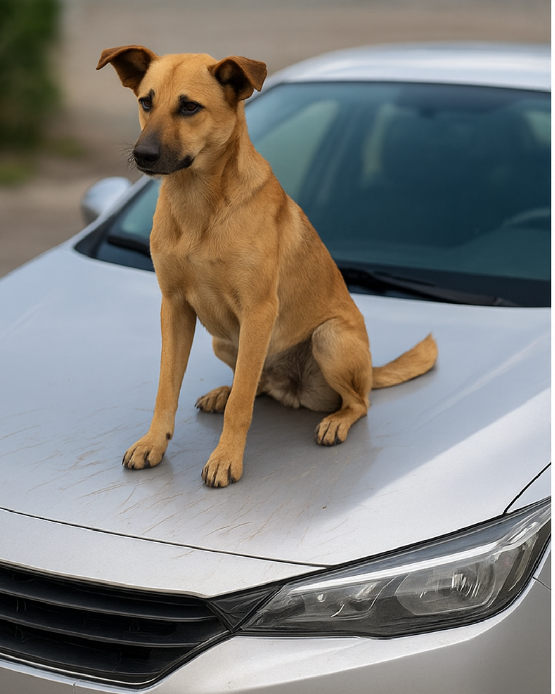Car before Spike Cover - showing scratches and animal presence